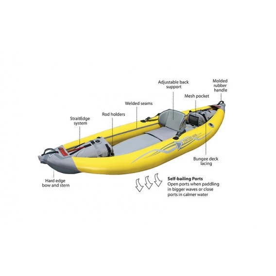 Advanced Elements StraitEdge Kayak 1er Kajak Luftboot Gelb 5 Advanced Elements StraitEdge Kayak 1er Kajak Luftboot Gelb – Bild 3