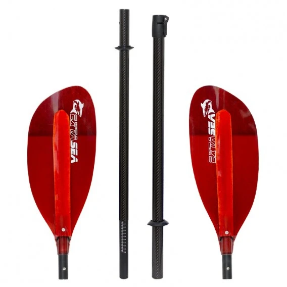 ExtaSea Pro-XL Carbon Vario Doppelpaddel | 220-240cm | 4-teilig | Red 4 ExtaSea Pro-XL Carbon Vario Doppelpaddel | 220-240cm | 4-teilig | Red – Bild 2