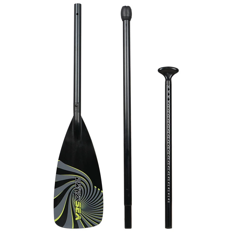 ExtaSea SUP Vario Aluminium Paddel 3-teilig Black-lime 3 ExtaSea SUP Vario Aluminium Paddel 3-teilig Black-lime